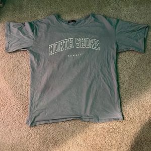 oversized light blue hawaii t-shirt